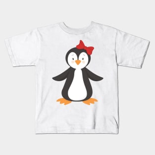 Cute Penguin, Little Penguin, Penguin With Bow Kids T-Shirt